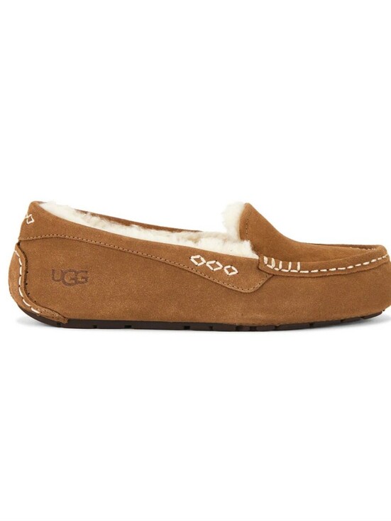 UGG Shoes - UGG Ansley Moccasin Slipper - Chestnut Brown
